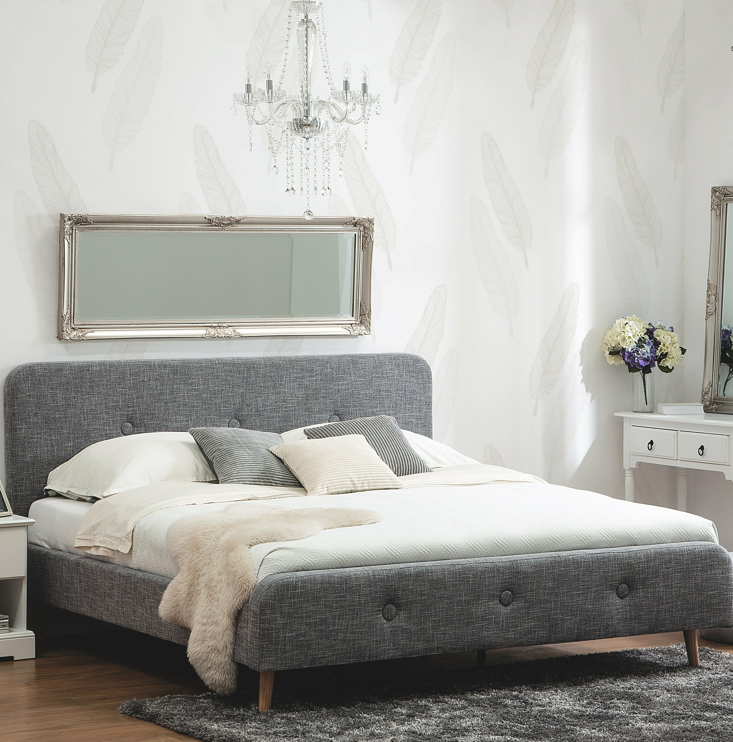 Upholstered floor on sale bed frame