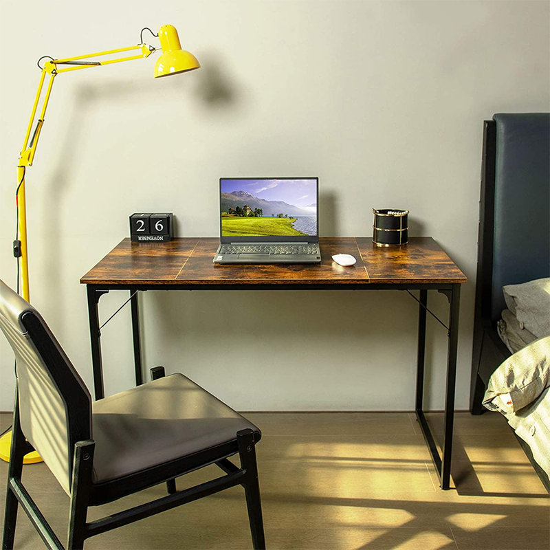 Leyte Metal Base Desk Shell, Brown, 75 cm H x 120cm W x 60cm D