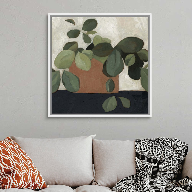 Jade Hoya I, art mural sur toile, Toile avec cadre blanc, H 38 po x l 38 po