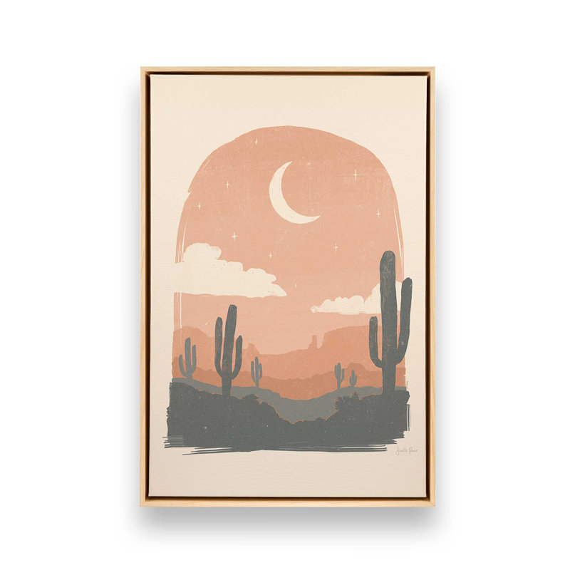 Cactus Silhouettes II Canvas Print, 18.75" H x 12.75" W, American Maple