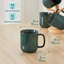 Ensemble de 4 tasses à ombre verte 16 oz avec rebord incurvé, grès artisanal avec rebord surélevé-124941554-124941553