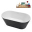Baignoire autoportante noire lustrée 59 "avec drain interne Streamline NB7020PBR 59" Streamline