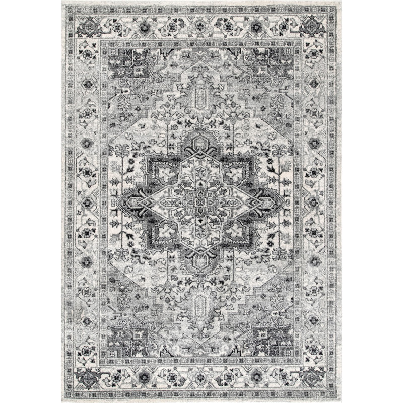 Mixon Floral Indoor Rug, Rectangle 6'7" x 9'