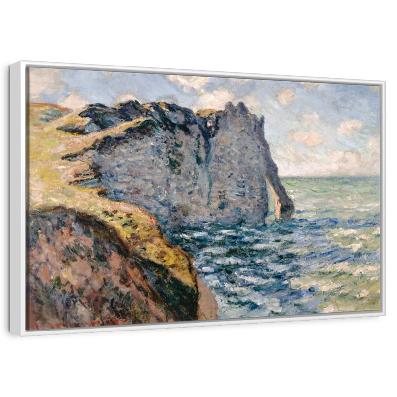 The Cliff Of Aval Etretat, Floating Frame White, 43" X 29"