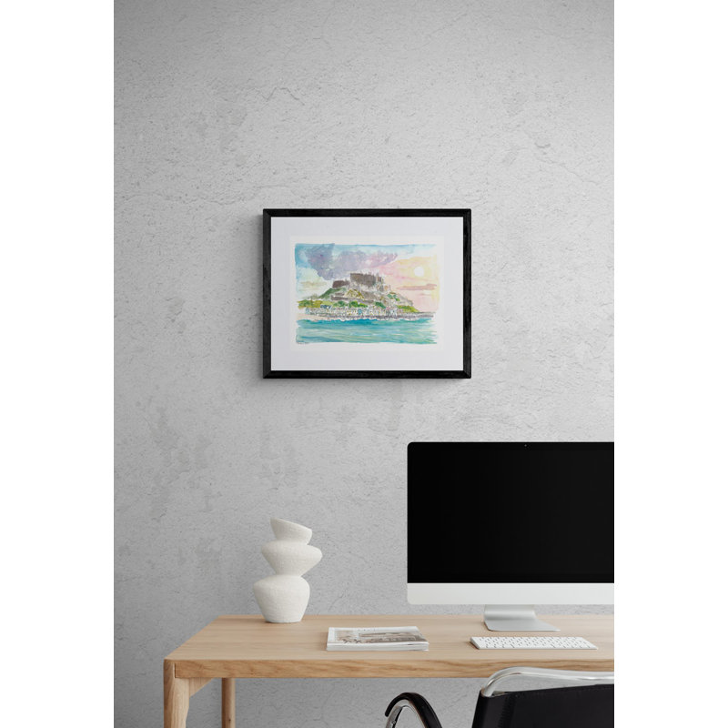 Coastal View Of Tropical Village Anse Darley In Martinique Print by Martina Bleichner, Black Framed Paper, 16" H x 20" W