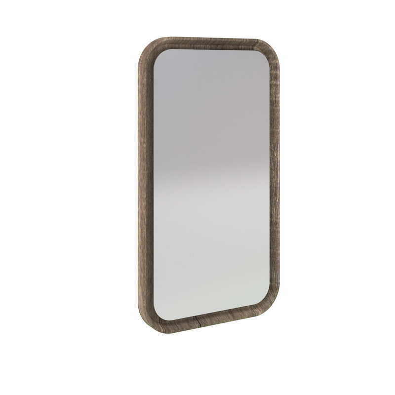 Castanon Flat Wall Mirror, Oak Carbon
