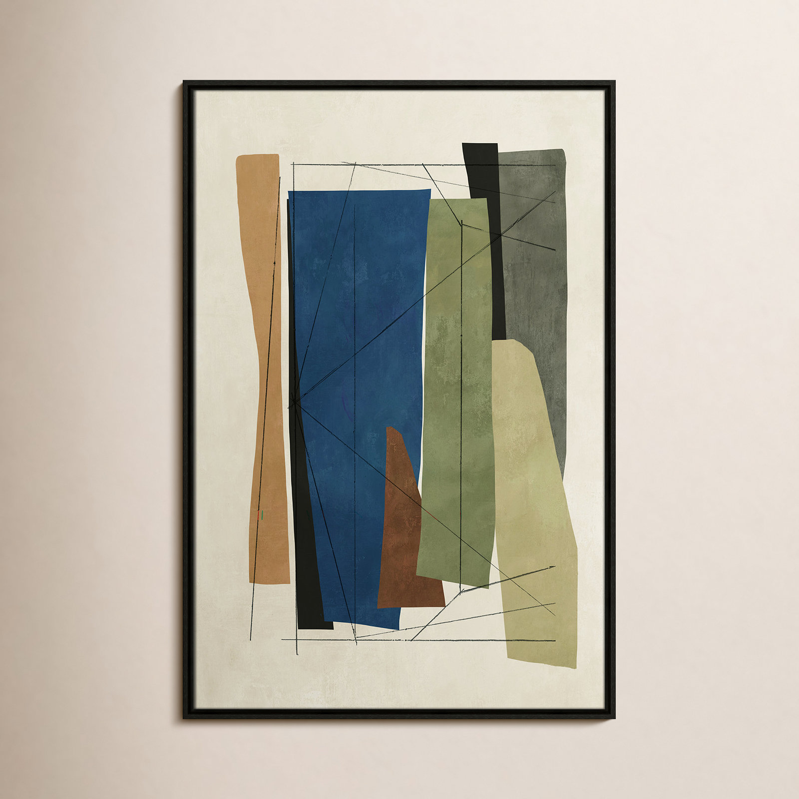 Beckton "Sync I" Print by Tom Reeves, 37.5" H x 25.5" W x 2" D, Espresso Framed