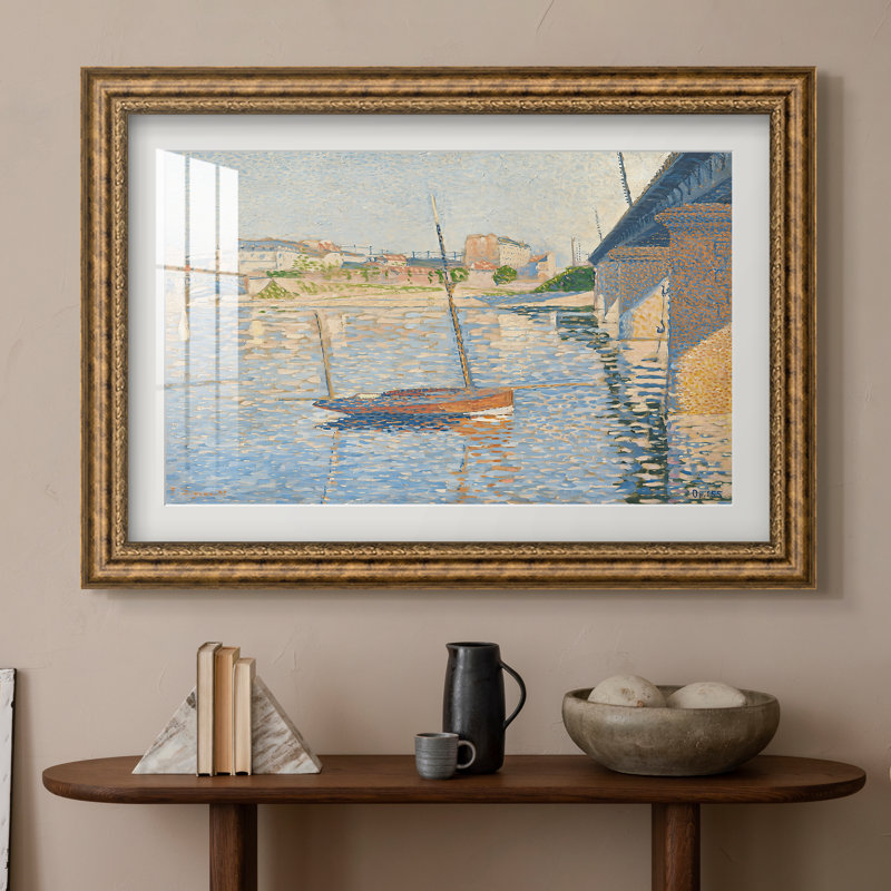 Le Clipper, Asnières, 1887-Paul Signac-Impression encadrée personnalisée, 16x22 INNER SIZE, Framed Print with Mat