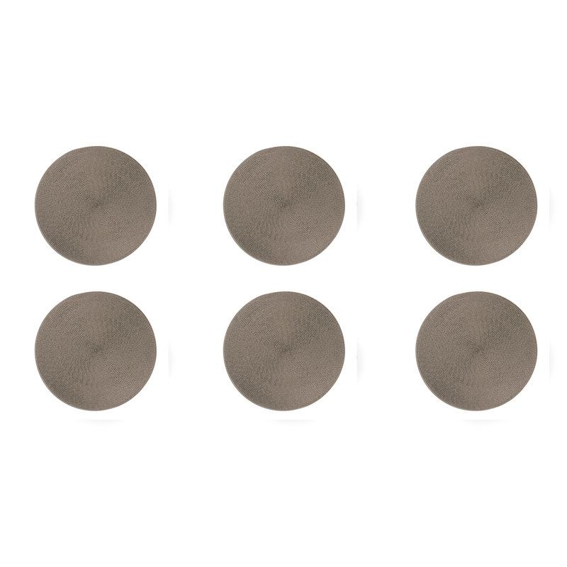 Round pieces of gray placemats 36cm, Grey/Dove Grey