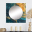Golden Sunshine In Deep Blue Ocean Abstract III - Abstract Square Mirror Wall Decor For Bedroom
