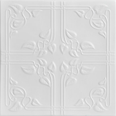 Ivy Leaves 1.6 ft. x 1.6 ft. Polystyrene Glue-up Ceiling Tile
