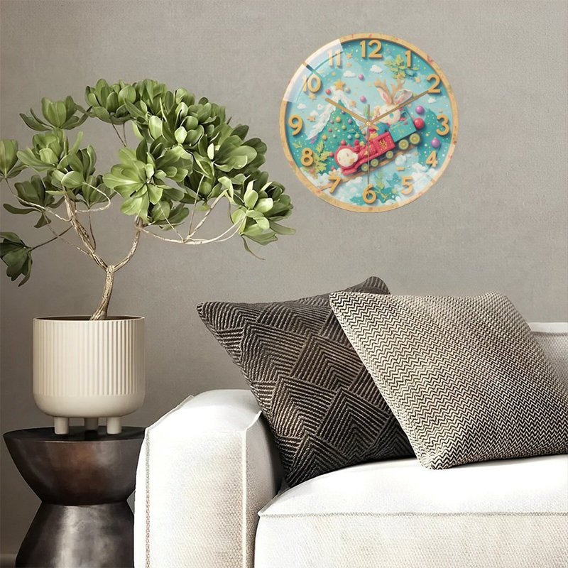 Horloge murale de Noël avec horloge murale 12 po
