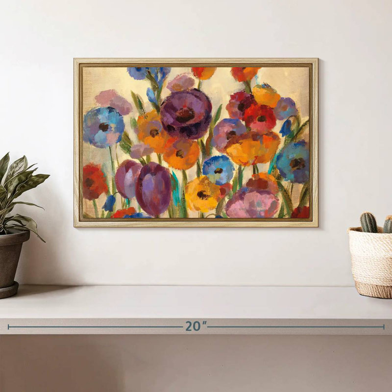 Garden Hues I, Cadre flottant en bois naturel, 13 po x 9 po
