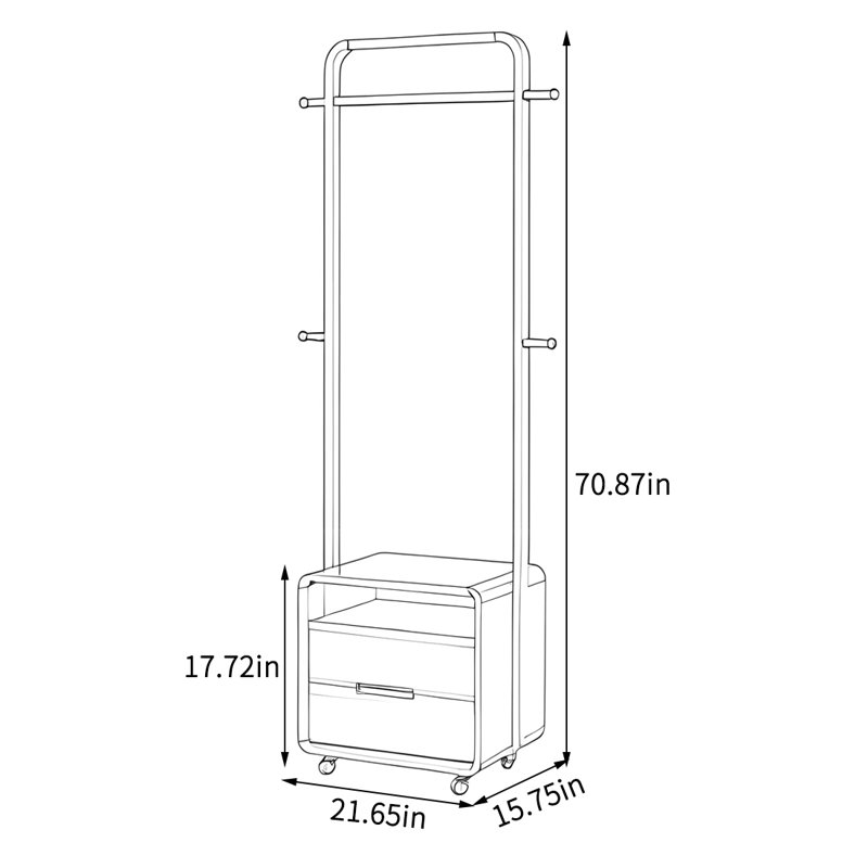 Élégante garde-robe à bord arrondi avec grand rangement