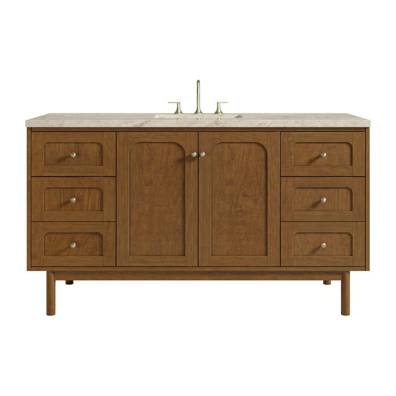 Laurent 60'' W Single Vanity, 8" Centers, Honey Oak, Tajnar