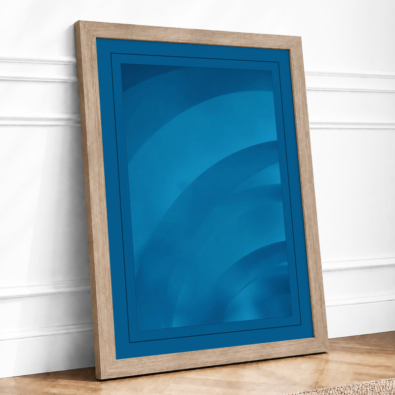 Blue Flow Geometric - Print, Oak, A4 - 29.7 x 21.0 cm