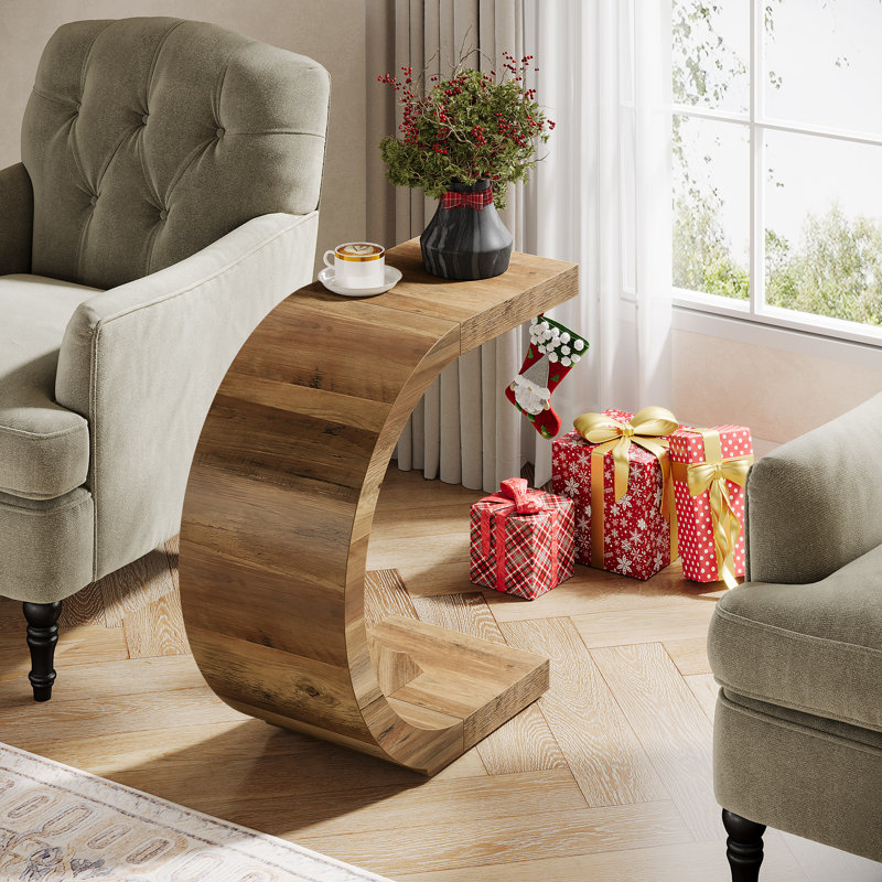 Tribesigns Side Table, Rustic Brown