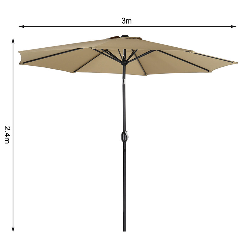 300cm Market Parasol, Khaki