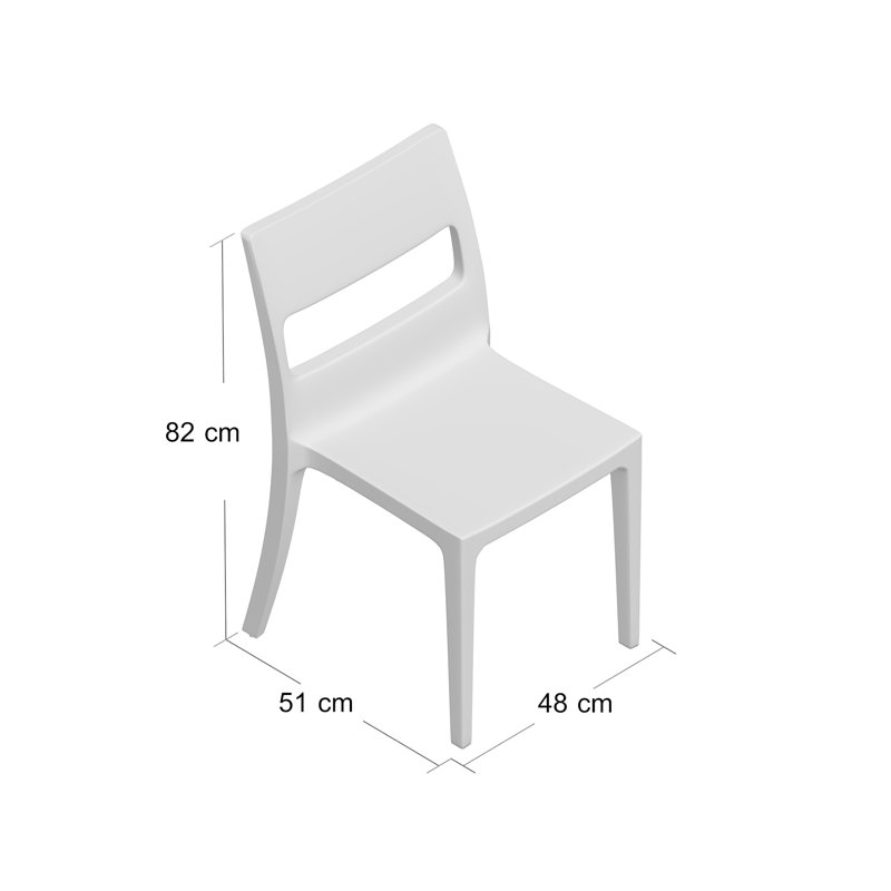 Shaw Stackable Outdoor Patio Dining Side Chair with Cushion, Dove Grey