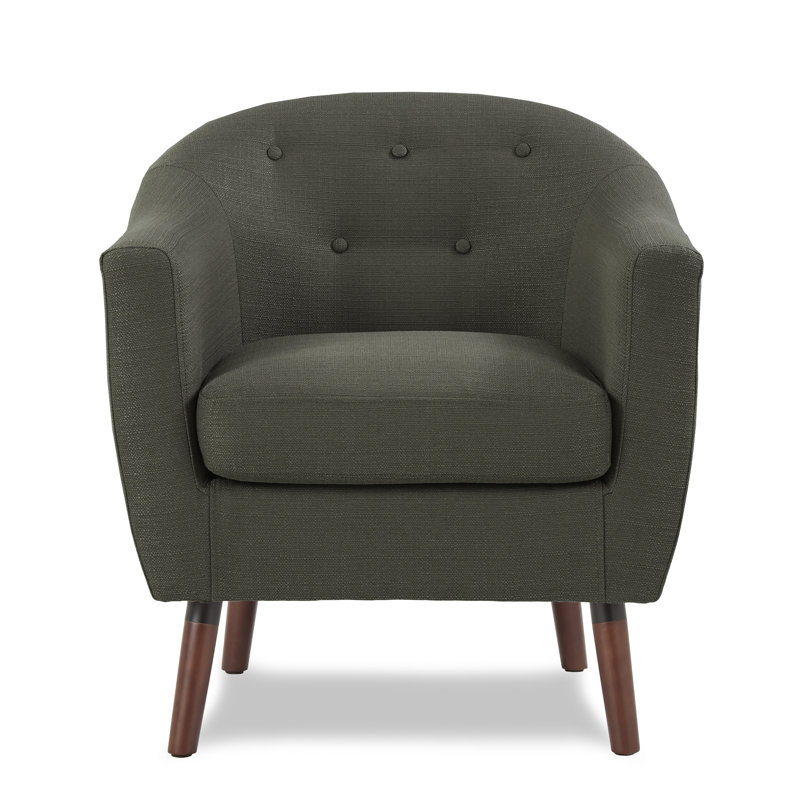 Bradyn Upholstered Barrel Chair, Gray