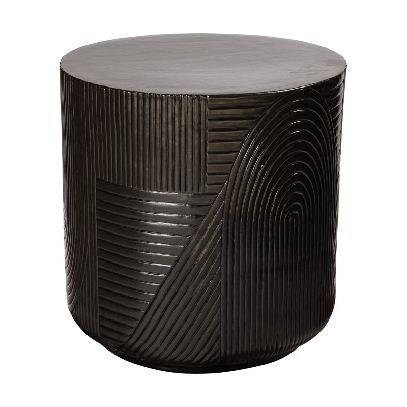 Serenity Outdoor Round Side Table, Iron Semi Gloss