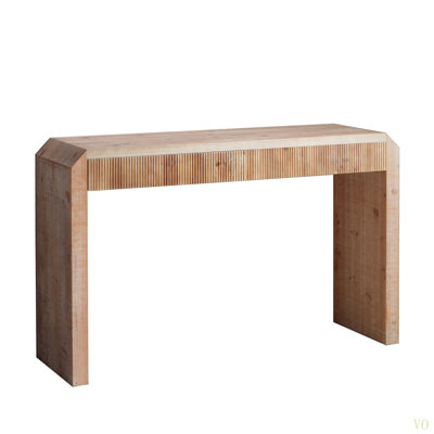 Wooden Console Table With Drawer – Minimalist Design, Ribbed Texture