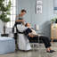 Fauteuils inclinables, structure en acier inoxydable noir, fauteuil de shampooing de salon moderne