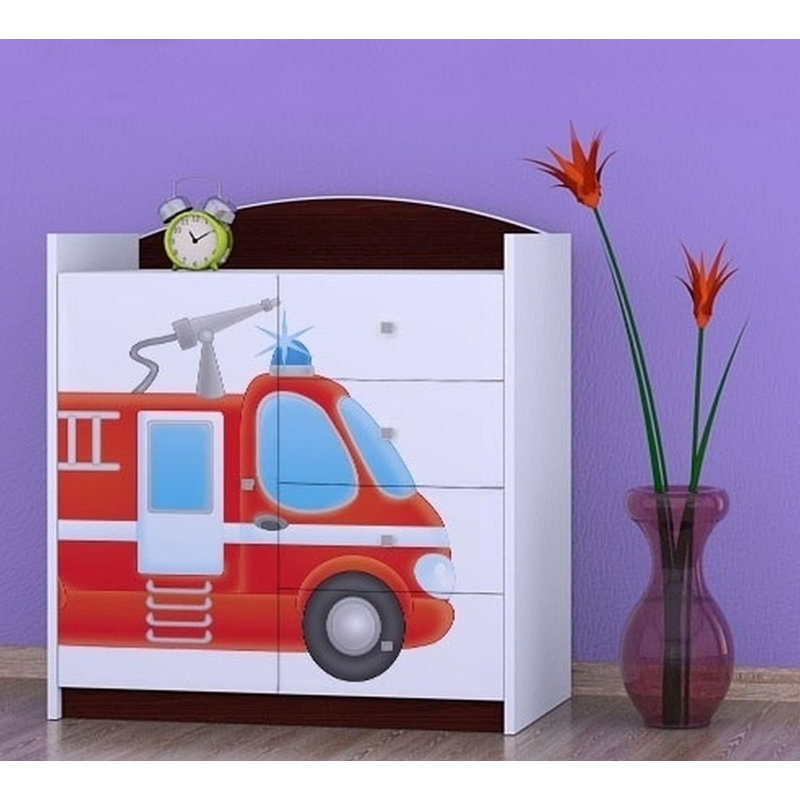 Nielsville Kids 4 - Drawer Combo Dresser, Dark Brown