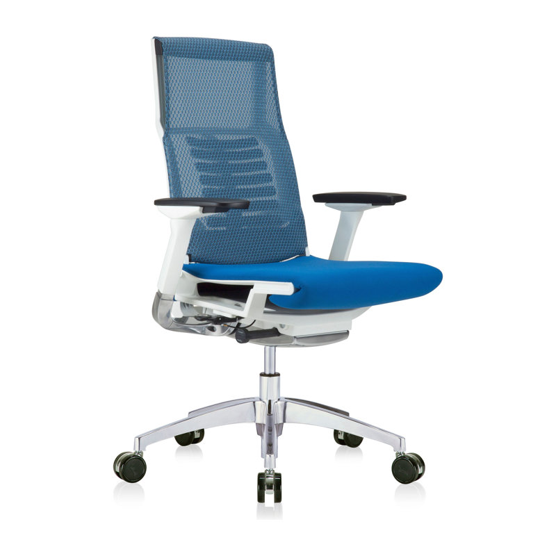 Ergonomic Blue Executive Mesh Chair with 5D Headrest and Smart Features
