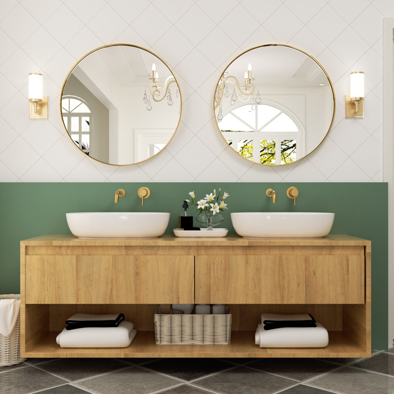 Miroir de salle de bain Alysan, 24" X 24", Doré