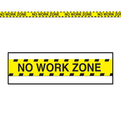 Ruban adhésif de fête No Work Zone, 3 po x 20 pi, paquet de 12