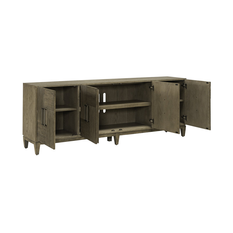 Meuble télé avec tablettes réglables en bois manufacturé et l 82 po Rosenfeld