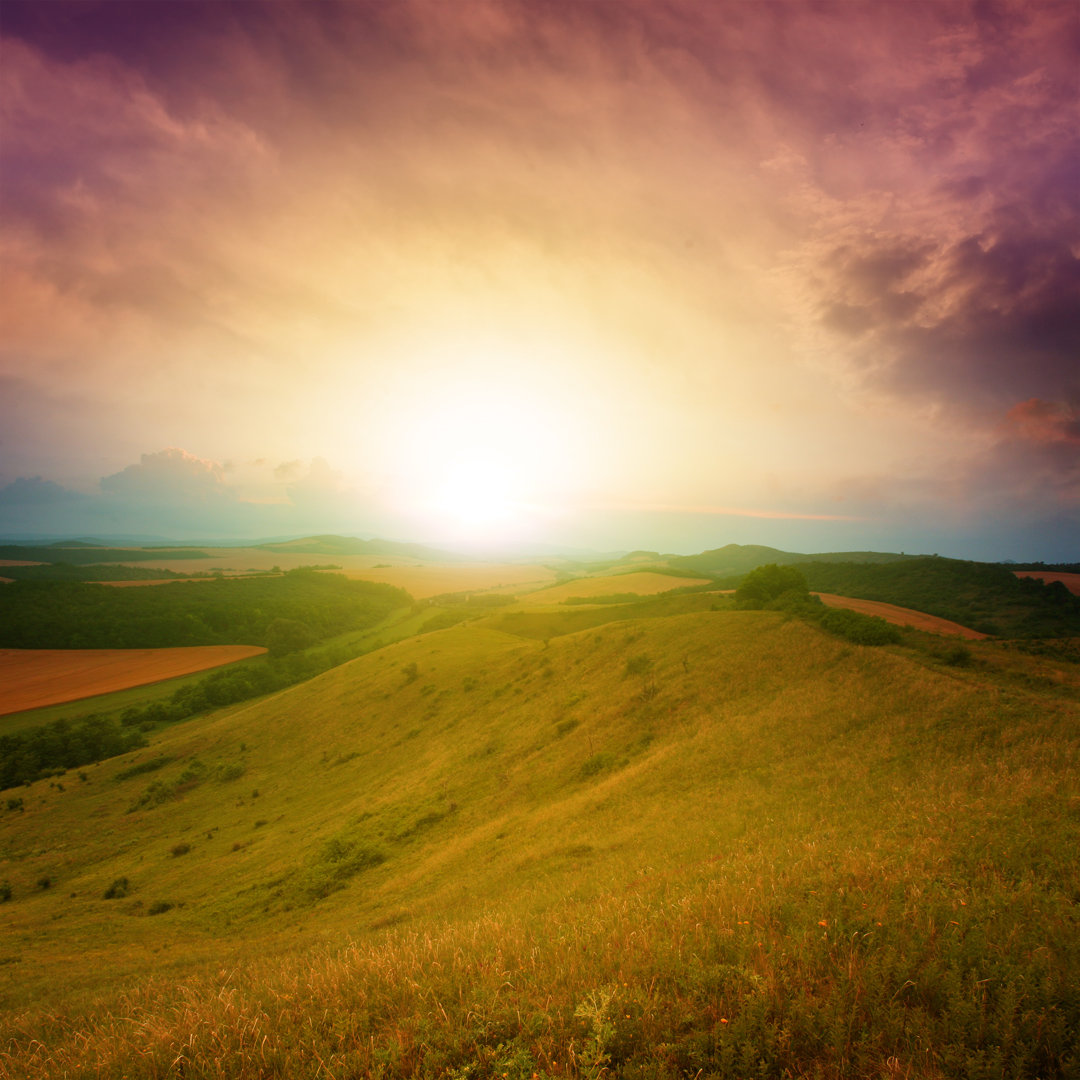 Sommer-Sonnenuntergang von Mammuth - Leinwandbild