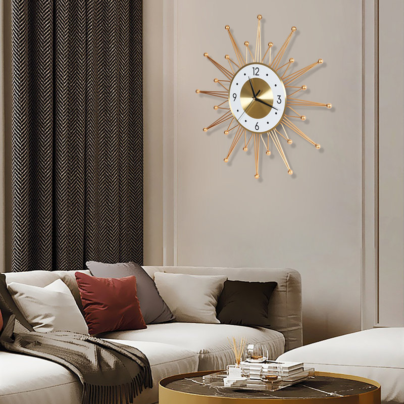 Horloge murale décorative en forme de tournesol pour salon