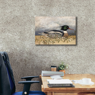 August Grove® 'Red Breasted Merganser' by David Carter Brown Canvas Wall Art