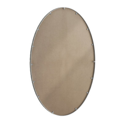 Iron Art Oval Retro Mirror, Antique Effect, Wall Hanging, Suitable For Bathroom, Bedroom, Living Room (Gold)