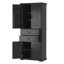 Armoire de rangement avec espace de rangement multifonctionnel, portes avec tablettes de rangement, 2 tiroirs, tablette réglable, noir -248314902