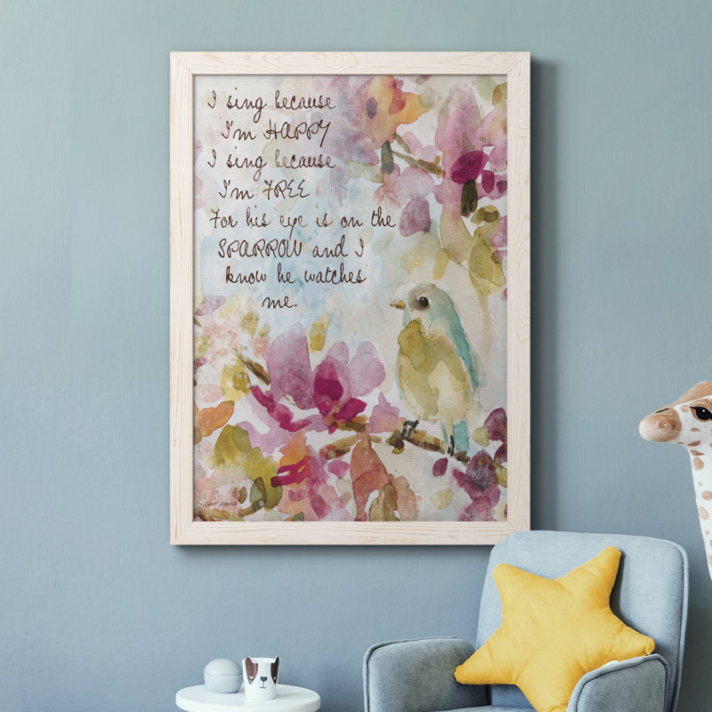He Watches Me - Peinture sur toile encadrée, H 31,5 po x l 23,5 po x P 1,5 po, Cadre blanc