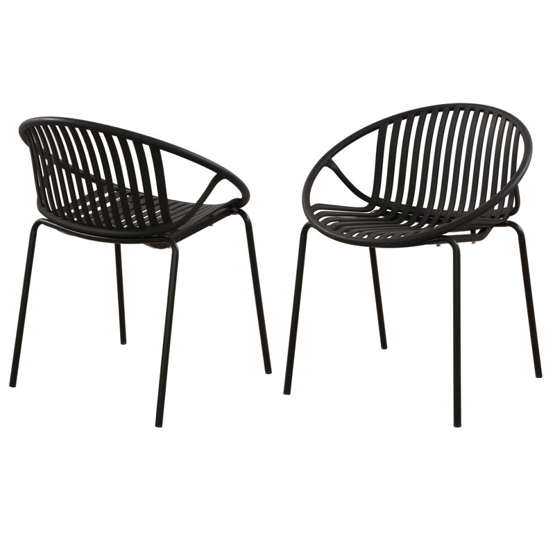 Chaises de salle à manger de patio, Noir