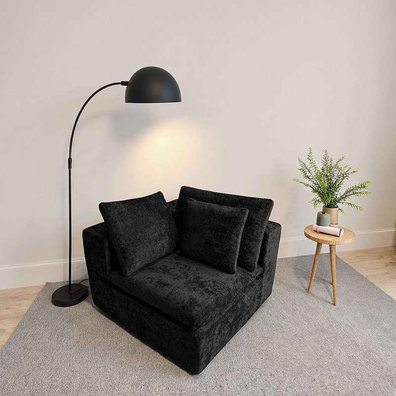 Canapé modulaire rembourré 39,4 po, Noir