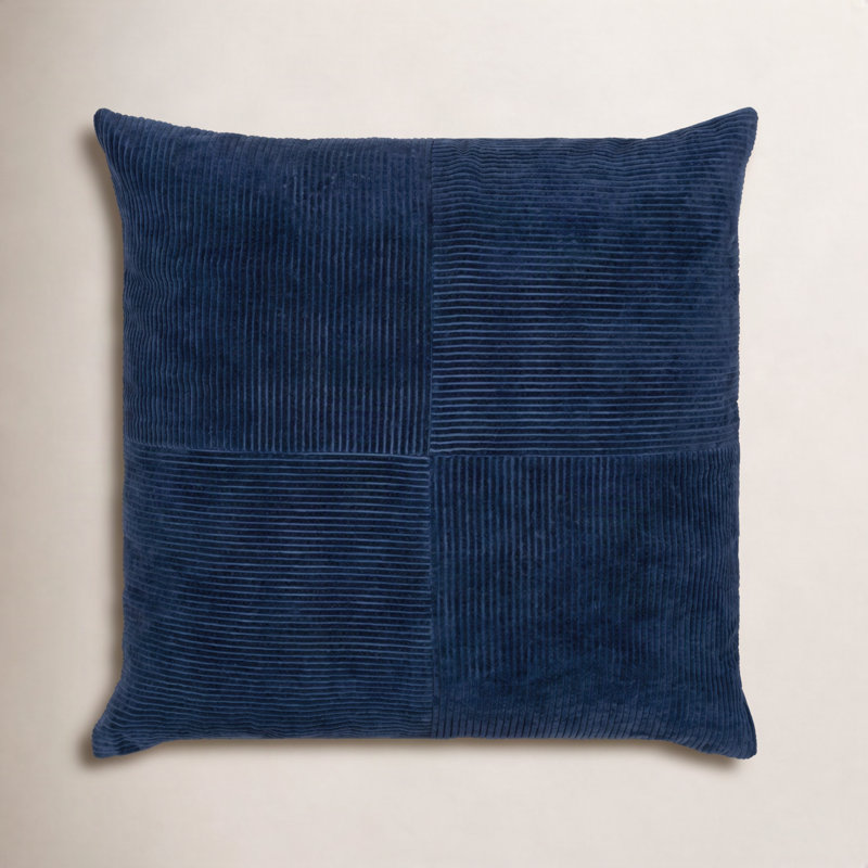 Selma Down Reversible Throw Pillow, 20" x 20", Navy