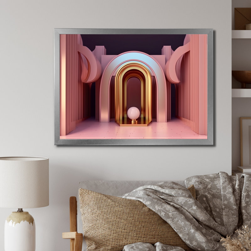 «Architectural Beauty In Minimal», impression sur toile, H 30 po x l 40 po x P 1,5 po, Cadre simple argenté