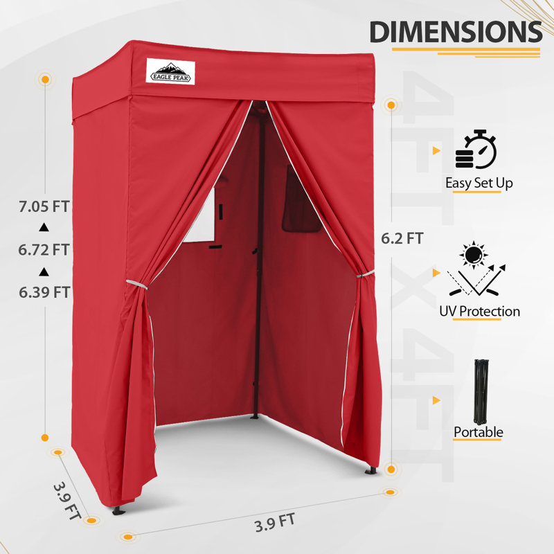 Flex Compact 4X4 Pop-Up Canopy Privacy Dressing Room, Red