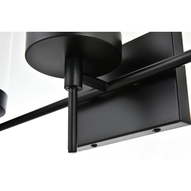 Éclairage pour meuble-lavabo à intensité variable Annisha, Noir, H 11 po x l 32 po x P 32 po, Quatre lumières