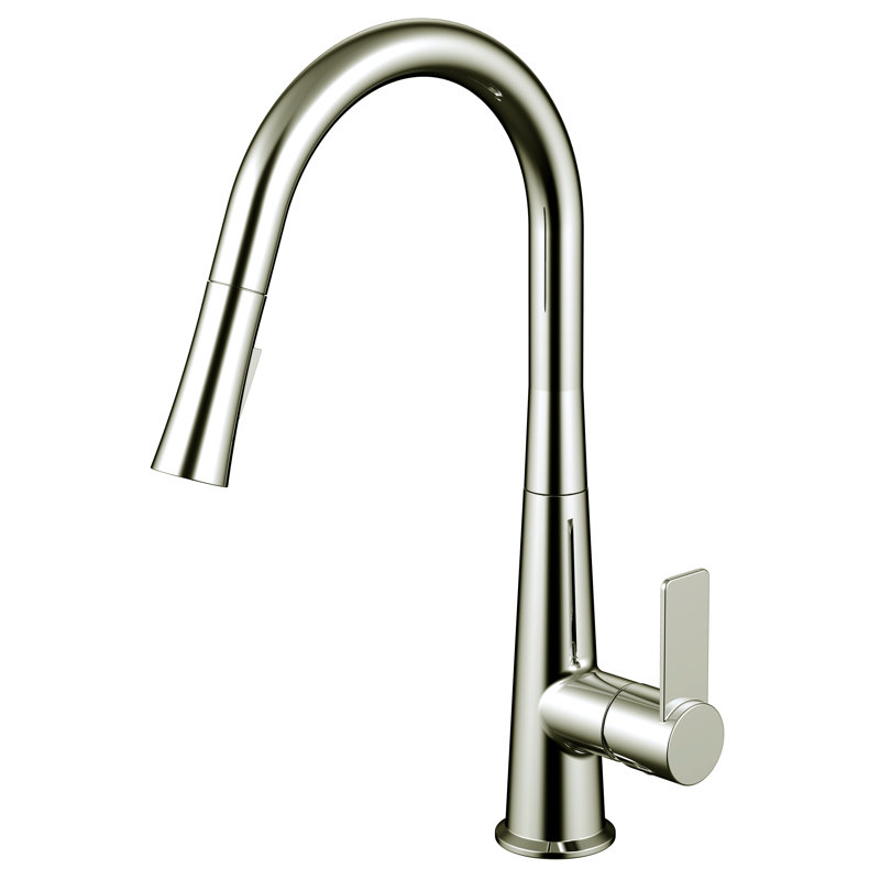 Daweier Pull Out Kitchen Faucet, Brushed Nickel