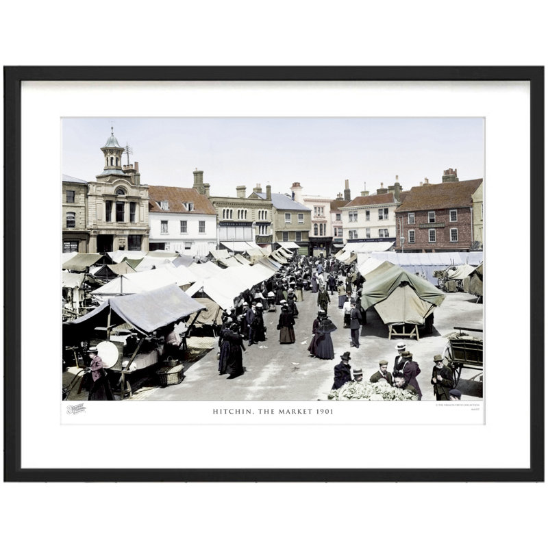 Hitchin, The Market 1901 by Francis Frith - Single Picture Frame Print, 45cm H x 60cm W x 2.3cm D