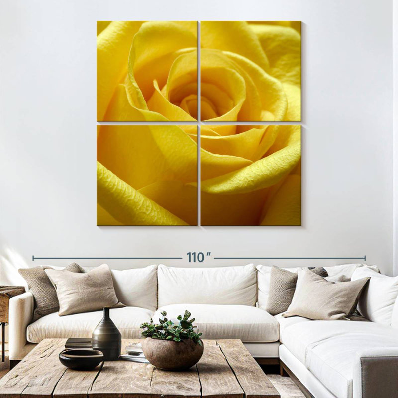 Rose jaune, H 38 po x l 38 po