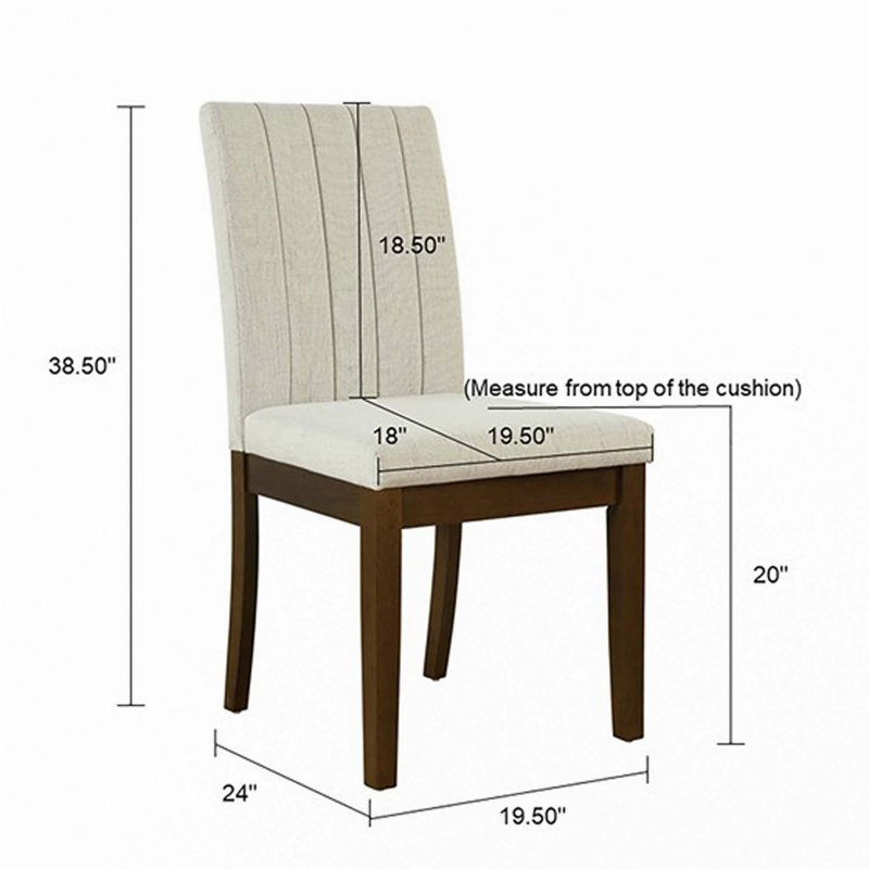 Ensemble de 2 chaises de salle à manger rembourrées, Beige