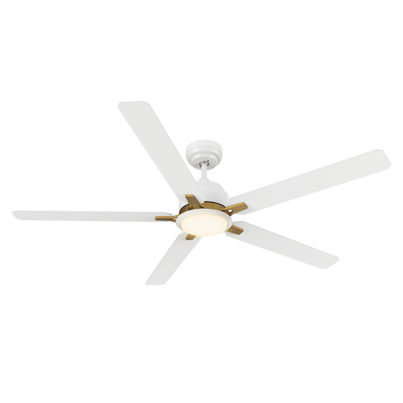 Ventilateur de plafond 60 po avec télécommande Kannan, ensemble d'éclairage inclus., 170 tr / min, Blanc