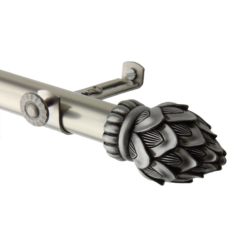 Tringle à rideaux simple Boville, 66 po à 120 po, Nickel satiné